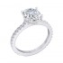 14K White Gold Semi Mount Oval Engagement Ring
