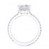 14K White Gold Semi Mount Oval Engagement Ring