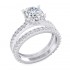 14K White Gold Semi Mount Oval Engagement Ring