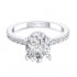 14K White Gold Semi Mount Oval Engagement Ring