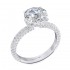 14K White Gold Semi Mount Round Halo Engagement Ring