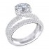 14K White Gold Semi Mount Round Halo Engagement Ring