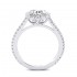 14K White Gold Semi Mount Round Halo Engagement Ring