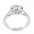 14K White Gold Semi Mount Round Halo Engagement Ring