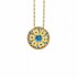 Mirror Collection Blue Topaz Circle Drop Pendant