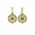 Mirror Collection Blue Topaz Circle Drop Earrings