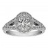 Oval Cut Split Shank Halo Diamond Semi Mount Engagement Ring