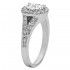 Oval Cut Split Shank Halo Diamond Semi Mount Engagement Ring