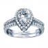 Pear Shape Halo Semi Mount Engagement Ring