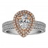 Pear Shape Halo Diamond Vintage Semi Mount Engagement Ring