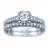 Rm1457 -14k White Round Cut Cushion Halo Diamond Vintage Semi Mount Engagement Ring