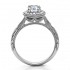 Round Cut Halo Diamond Vintage Semi Mount Engagement Ring