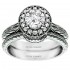 Round Cut Halo Diamond Vintage Semi Mount Engagement Ring