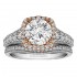 Cushion Cut Halo Diamond Vintage Semi Mount Engagement Ring