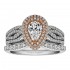 Pear Shape Halo Diamond Vintage Semi Mount Engagement Ring
