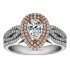 Pear Shape Halo Diamond Vintage Semi Mount Engagement Ring