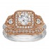 Round Cut Halo Diamond Vintage Semi Mount Engagement Ring