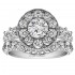Round Cut Halo Diamond Vintage Semi Mount Engagement Ring