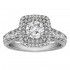 Round Cut Halo Diamond Vintage Semi Mount Engagement Ring