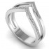 Chevron Twin Half Gold Half Diamond Ring