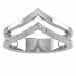 Chevron Twin Half Gold Half Diamond Ring