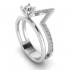 V Shaped Band and Solitaire Diamond Set