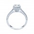 Rm1271-14k White Gold Princess Cut Halo Diamond Semi Mount Engagement Ring