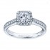 Rm1271-14k White Gold Princess Cut Halo Diamond Semi Mount Engagement Ring