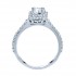 Rm1309e-14k White Gold Emerald Cut Halo Diamond Semi Mount Engagement Ring