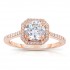 Rm1309rs-14k Rose Gold Round Cut Halo Diamond Semi Mount Engagement Ring