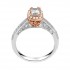 Rm1319e-14k White Gold Emerald Cut Halo Diamond Vintage Semi Mount Engagement Ring