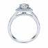 Rm1347-14k White Gold Round Cut Halo Diamond Semi Mount Engagement Ring