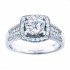 Rm1375-14k White Gold Halo Semi Mount Engagement Ring