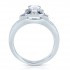 Rm1437rsap -14k White Gold Round Cut Halo Diamond Vintage Semi Mount Engagement Ring