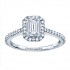 Rm1309e-14k White Gold Emerald Cut Halo Diamond Semi Mount Engagement Ring
