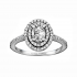 Oval Cut Double Halo Diamond Semi Mount Engagement Ring