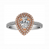 Pear Shape Halo Diamond Vintage Semi Mount Engagement Ring
