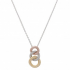 18k Tri Color Pave Diamond Pendant with Chain
