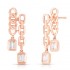 Double Chain Drop Earrings with Baguette Diamonds