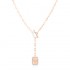 Fluted Baguette and Pave Diamond Lariat Necklace
