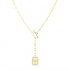 Fluted Baguette and Pave Diamond Lariat Necklace