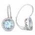 Lady's White 14 Karat Earrings With 58=0.19Tw Round Diamonds And 2=3.21Tw Round Blue Topazs