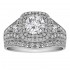 Round Cut Double Halo Diamond Vintage Semi Mount Engagement Ring