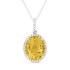 Lady's White 14 Karat Pendant/Chain With 36=0.12Tw Round Diamonds And One 2.27Ct Oval Citrine