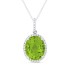 Lady's White 14 Karat Pendant/Chain With 36=0.12Tw Round Diamonds And One 2.44Ct Oval Peridot