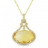 Lady's Yellow 14 Karat Pendant/Chain With 65=0.20Tw Round Diamonds And One 5.05Ct Oval Citrine