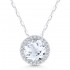 Lady's White 14 Karat Ct Pendant/Chain With 22=0.05Tw Round Diamonds 1 Wt 1.63