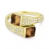 Lady's Yellow 14 Karat Ring With 48=0.22Tw Round Diamonds And 2=1.37Tw Square Cushion Others