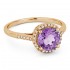 Lady's Rose 14 Karat Ring With 34=0.07Tw Round Diamonds And One 1.34Ct Round Amethyst