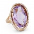 Lady's Rose 14 Karat Ring With 51=0.35Tw Round Diamonds And One 7.64Ct Fantasy Cut Amethyst